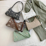 Summer Lace Floral Stitching PU Leather Shoulder Bag for Women