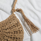 Summer Straw Woven Crossbody Bag Tassel Beach Bag