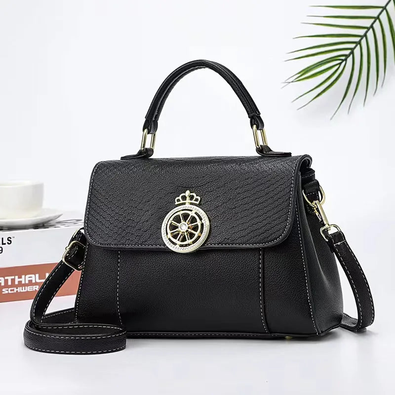 Summer Ladies Solid Leather Handbags High End Multifunctional One Shoulder Messe