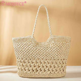Summer Ladies Woven Tote Underarm Bag for Travel