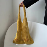 Fashionable Shoulder Bag Woven Handle Beach Tote