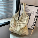 Fashionable Shoulder Bag Woven Handle Beach Tote