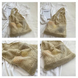 Fashionable Shoulder Bag Woven Handle Beach Tote