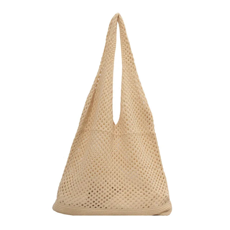Fashionable Shoulder Bag Woven Handle Beach Tote
