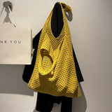 Fashionable Shoulder Bag Woven Handle Beach Tote