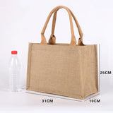 Summer Large Capacity Linen Beach Tote Bag Women Shoulder Handbag