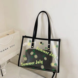 Summer Jelly Bag for Women Two Piece Print Seaside Shopping Shoulder Bag