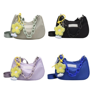 Summer Messenger Bag with Acrylic Chain Pendant