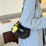 Summer Messenger Bag with Acrylic Chain Pendant