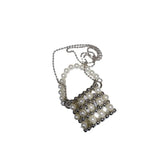 Summer Mini Beaded Bag Metal Ring Chain Diagonal Oneshoulder Women's Bag