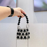 Summer Mini Beaded Bag Metal Ring Chain Diagonal Oneshoulder Women's Bag