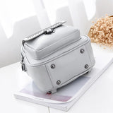 Summer Mini Rivets Backpack Gray Daypack Small Back Bag Woman