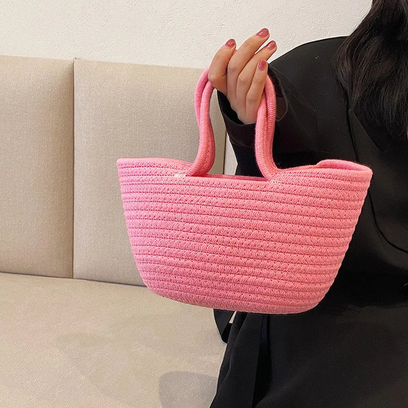 Summer Net Red Bag Ladies Woven Bucket Bag