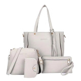 4-Piece Women's PU Leather Handbag Set with Shoulder Bag