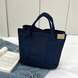 Summer Canvas Women's Tote Bag Solid Top-handle Large Capacity Shopping Purse