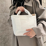 Summer Canvas Women's Tote Bag Solid Top-handle Large Capacity Shopping Purse