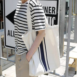Summer Canvas Shoulder Bag Handbag Art Striped Bag