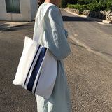 Summer Canvas Shoulder Bag Handbag Art Striped Bag