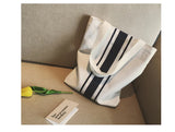 Summer Canvas Shoulder Bag Handbag Art Striped Bag