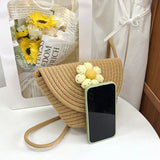 Summer Oblique Cross Women's Bag Straw Woven Seaside Texture Shoulder Bag