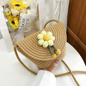 Summer Oblique Cross Women's Bag Straw Woven Seaside Texture Shoulder Bag
