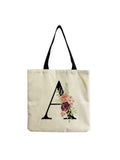Summer Flower Letter Handbag Shoulder Bag Large Capacity Shopping Bag