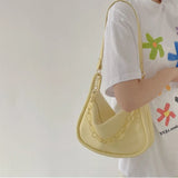 Summer Soft PU Leather Shoulder Bag Women Chains Cross Body Bucket Bag