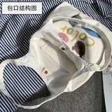Summer Canvas Bag Lightweight Girl Shoulder Bag School Style