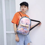 Summer Laser Backpack Girl Transparent Jelly Bag Ins Laser Bag