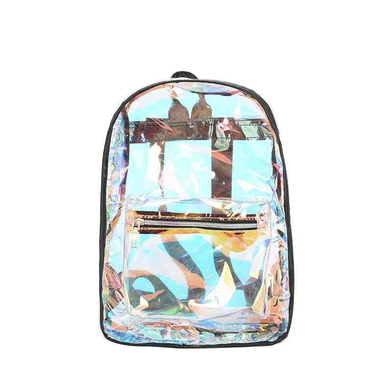 Summer Laser Backpack Girl Transparent Jelly Bag Ins Laser Bag
