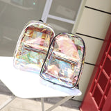 Summer Laser Backpack Girl Transparent Jelly Bag Ins Laser Bag