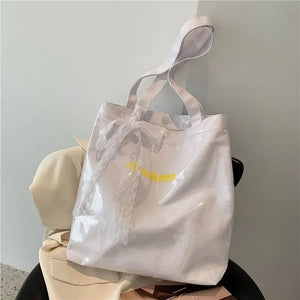 Summer PVC Shoulder Bags Women Large Capacity Underarm Casual Totes All-match