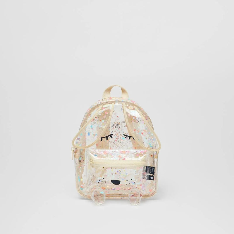 Glittering Rabbit Transparent Backpack for Kids