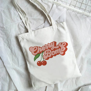 Summer Sweet Printed Shopping Bag Grocery Large Canvas Bag