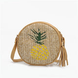 Summer Women's Straw Shoulder Bag Embroidered Crossbody Bag