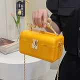 Summer PVC Metal Leopard Handle Handbag Female Acrylic Shoulder Bag
