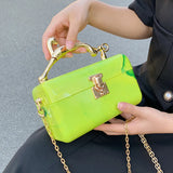 Summer PVC Metal Leopard Handle Handbag Female Acrylic Shoulder Bag