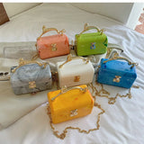 Summer PVC Metal Leopard Handle Handbag Female Acrylic Shoulder Bag