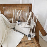 Summer Transparent PVC Beach Bag Waterproof Shoulder Totes Woman Handbags