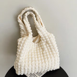 Summer Pleated Cloud Bag Casual Handbag Large Capacity Beach Tote Purse
