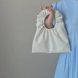 Summer Pleated Handlebags For Women PU Cloud Bags