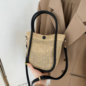 Summer Retro Casual Straw Bag Women's Bucket Bag