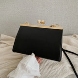 Summer Retro Small Square Bag Pearl Clip Single Shoulder Messenger Women's Bag