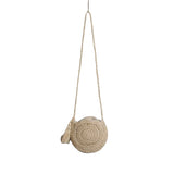 Summer Round Straw Bag Beach Wind Bow Crossbody Woven Bag