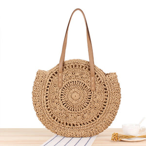 Summer Round Straw Bags For Women Rattan Shoulder Bag Woven