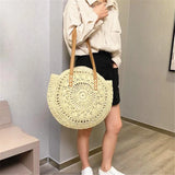 Summer Round Straw Bags For Women Rattan Shoulder Bag Woven