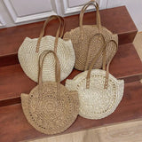 Round Straw Shoulder Bag for Women Large Capacity Totes Bag