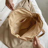 Round Straw Shoulder Bag for Women Large Capacity Totes Bag