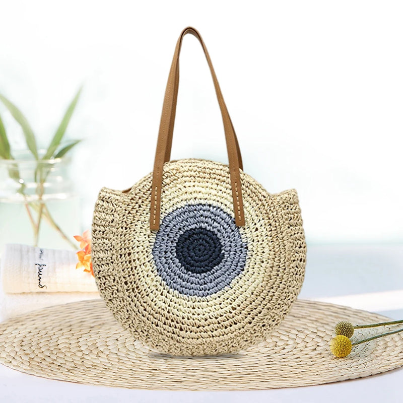 Straw Rattan Bag Woven Beach Messenger Shoulder Cro