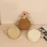 Summer Round Straw Shoulder Bag Woven Crossbody Beach Purse Handbag